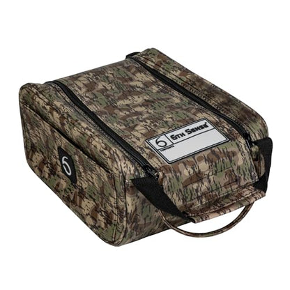 6th Sense – Bait Bag – Soft Plastic Storage Bag – Holds 15 to 20 Packs – Tackle Organizer – Clear Label Window - color: Marshwood - Woodland