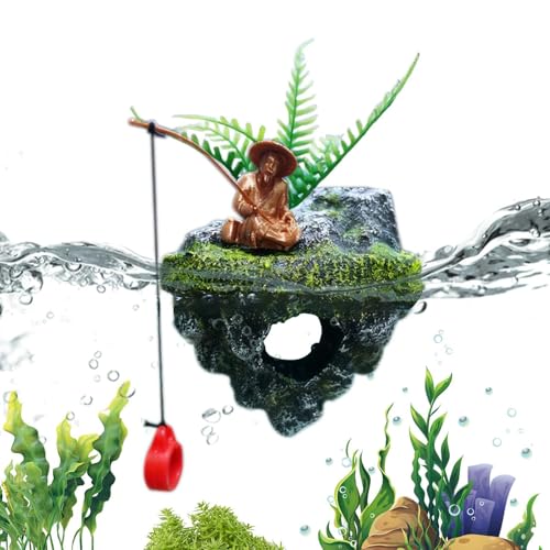Fish Decorations for Tank, Resin Floating Island, 3.54x3.15x2.28 Inch Strong Build Gear, Realistic Tool, Stylish Aquarium Aid with Compact Design, Accessory Helper for Betta Hermit Crab Saltwater Home