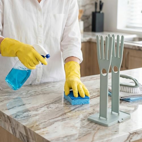 JJUNW 1 Pc Kitchen Gloves Holder, Dish Glove Holder Reusable Plastic Glove Drying Rack, Rubber Glover Drying Dryer Rack For Dish Gloves Rags Sponge Food Bag Organizer