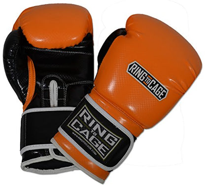 Gym Training Stand-Up Boxing Gloves - color: Orange/Black, size: Large weighs 16oz