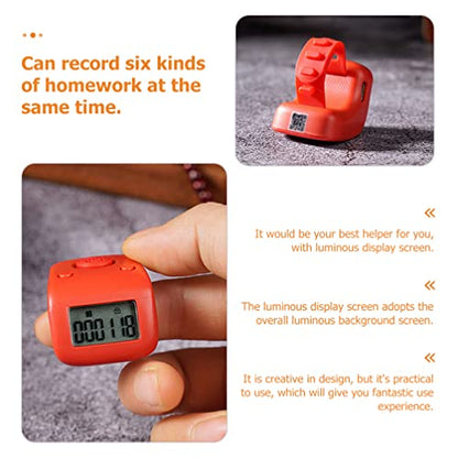 Mini Digital LCD Electronic Finger Ring Hand Tally Counter Rechargable Finger Counter Rechargeable Silent Finger Counter for Prayer Knitting Sports Gift, Red, 3.4X3CM, L22X4T3Y3811ITRDUTJK