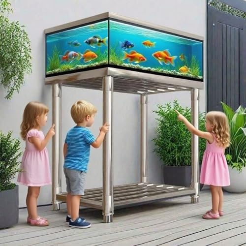 Heavy-Duty Aquarium Stand With Universal Wheels, 2-Tier Storage Shelves, For Terrariums And Reptile Tanks, Indoor Plant Rack(50*35*80cm) - size: 50*35*80cm