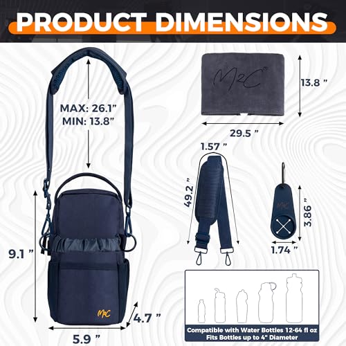M2C® Premium Magnetic Gym Bag, Attaches to Gym Equipment, Holds 12 lbs | Magnetic Gym Pouch With Bottle, Phone & Key Storage, Detachable Strap, For Sports Or Travel. Including Towel & Towel Holder