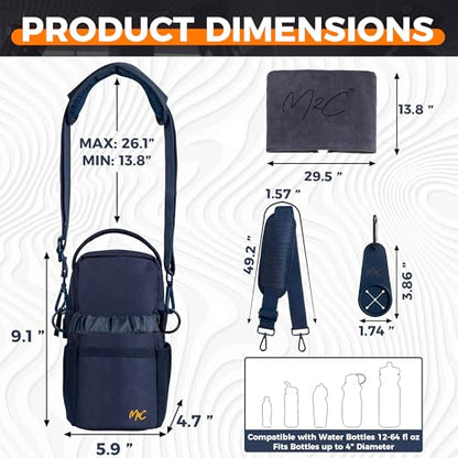 M2C® Premium Magnetic Gym Bag, Attaches to Gym Equipment, Holds 12 lbs | Magnetic Gym Pouch With Bottle, Phone & Key Storage, Detachable Strap, For Sports Or Travel. Including Towel & Towel Holder