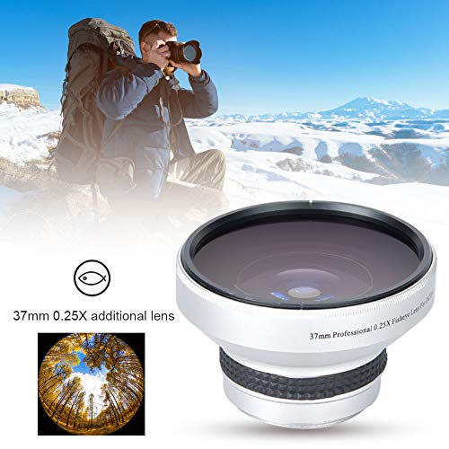 Camera Lens, 37mm 0.25X Super Fisheye Lens Additional Lenses Optical Glass Camera Photography Lens for 37mm Caliber Camera Lenses