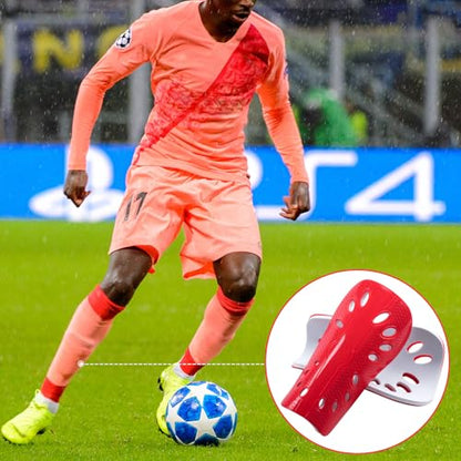 ANCIRS 2 Pair Soccer Shin Guards for Youth, Breathable Shin Guard Sleeves for Football Games, Protective EVA Cushion for Youth Men & Women - color: Blue & Red