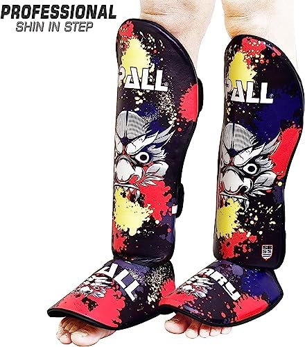 Muay Thai Guards Shin Guards for Kickboxing Martial Arts Kicking BJJ Boxing Equipment MMA Training and Sparring Leg Guard with Instep Protection Pads - color: Blue, size: Medium
