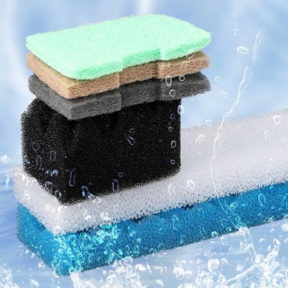 Threlaco 32 Pcs Filter Media Compatible with 406/407 Filters, Aquarium Replacement Maintenance Kit Including Biological Sponge, Ammonia/Phosphate/Nitrite Remover Pad, Aquarium Towel, Grease - style: 406/407