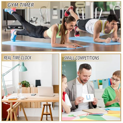 Independent Button Type 1.5-inch Fitness Room Rest Timer, Suitable for Gym Exercise/School/Home Exercise/Boxing Gym/Indoor Rock Climbing (1.5 inch 6-Digit red)