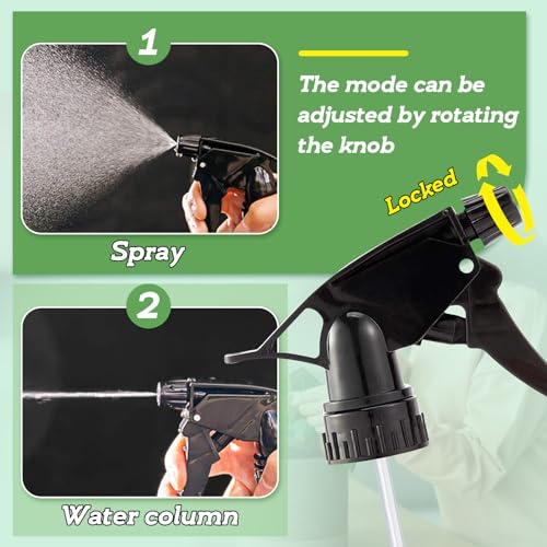 6pcs Spray Bottle Replacement Nozzle- Reusable Heavy Duty Mist Spray & Stream Sprayer Replacement Tops Fit Standard 28/400 Neck 32oz, 16oz, 8oz Bottles for Home Office Cleaning Household Gifts, Black - color: Black