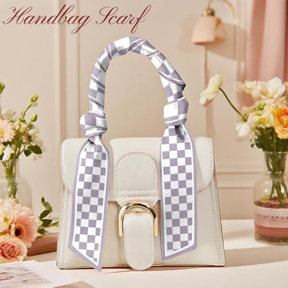 Head Hair Scarf Neck Silk Feeling Scarves Long Thin Satin Fashion Handbag Cute Decoration Women Girls 59 * 6.7'' - color: O-5-purple