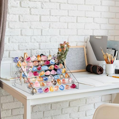 Rock Display Stand 7 layer Large Acrylic Display Holder Clear Display Easel Stand Pedestal Small Collectibles Display Stands for Displaying Crystal Geodes Rock Mineral Agate Coral