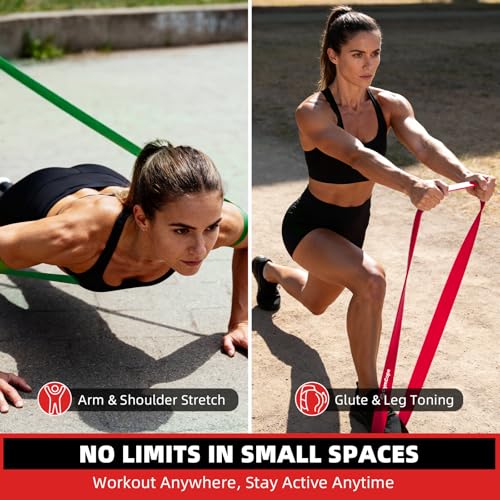 GymCope Pull Up Resistance Bands - Assistance Bands Sets of 3/4/5 for Men & Women, Heavy Duty Workout Exercise Bands for Body Stretching, Muscle Training, Instruction and Carry Bag Included - color: 5-Pack (15~120lbs)