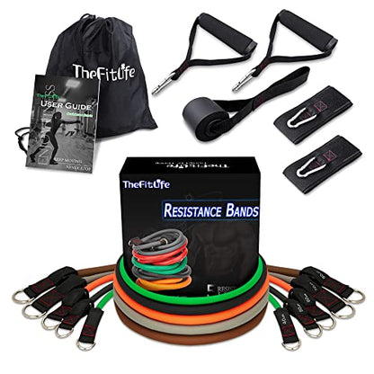 Resistance Bands with Handle Set - for Men and Women, Workout Bands for Strength Exercise, with Handles, Door Anchor & Ankle Straps, for Rehab, Yoga and Fitness