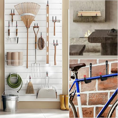6 Pack Garage Hooks Heavy Duty, Utility Steel Hooks with EVA Foam Padding, 4.64inch Wall Mount J Organizer Hanger for Hanging Bikes Kayak Garden Tool Hose Bike Shelf - size: 4.64inch