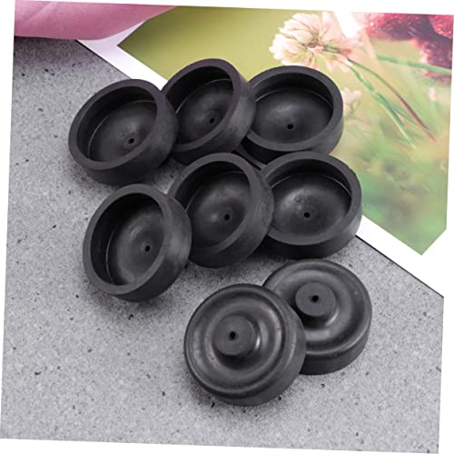 Happyyami 5pcs A5 Silicone Aquarium Oxygen Pump Membrane Replacement for Small Fish Tank Air Pump Accessories Black - size: 3.50X3.50X1.50CM