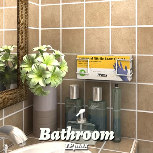 TPmax L Size Gloves Box Holder Glovesbox Wire Rack Dispenser for Gloves,Tissues Paper Towels Organizer - Mounting Accessories Included - Holds 1 Box - Perfect for Lab, Food Service and Home - style: Single