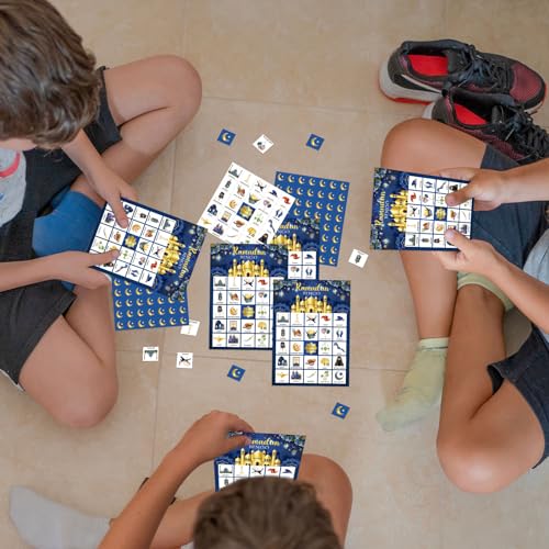Liliful 35 Pcs Eid Al Adha Bingo Games 24 Players Eid Mubarak Bingo Cards Ramadan Party Favors for Boys Girls Adults Family Classroom Activities Muslim Festival Party Games Supplies