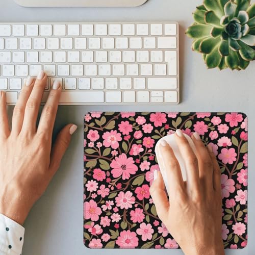 Flowers Computer Mouse Pad Anti-Slip Rubber Base Square Mouse Mat for Office Computer Mousepad 7.9 X 9.5 in - color: Flowers, size: 9.5L x 7.9W inches