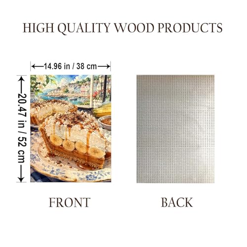 BANOFFEE Pie English Food Jigsaw Puzzle - 500 Pieces Wooden Puzzle for Adults, Wall Art Gift, Finished Size: 20 x 15 Inch - color: Banoffee Pie English - 500 Pieces