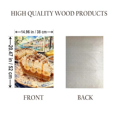 BANOFFEE Pie English Food Jigsaw Puzzle - 500 Pieces Wooden Puzzle for Adults, Wall Art Gift, Finished Size: 20 x 15 Inch - color: Banoffee Pie English - 500 Pieces