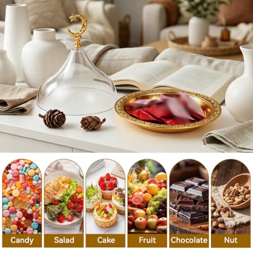 Ramadan Serving Tray with Lid, Gold Eid Mubarak Ramadan Plate