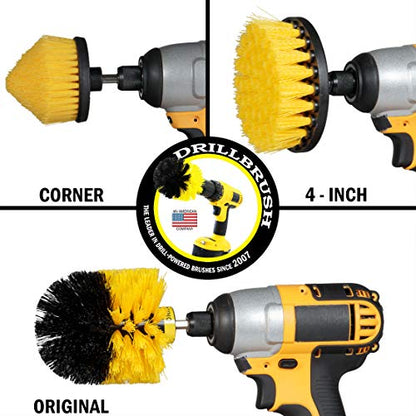 Bathroom Cleaner - Grout Cleaner - Bathroom Scrub Brush - Grout Tile Brush | Toilet Bowl Cleaner - Toilet Brush - Bathroom Drill Brush Set - Toilet Cleaner - Tile Floor Cleaner - Shower Cleaner Drill - color: Yellow