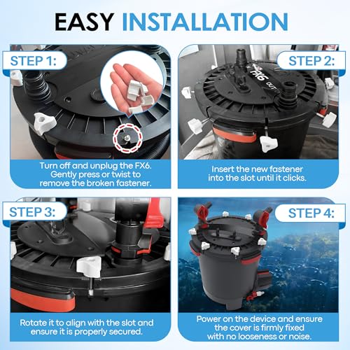 12 Pack Replacement Parts Compatible with Fluval Canister Filters, Lid Fastener Compatible with Fluval FX6 FX5 FX2 FX4, Secure Fit and Long Lasting