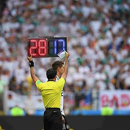 Substitution Board for Soccer, LED Football Game Injury Stop Time Display Boards, Double-Side Football Substitution Board, Change Player Sport Referee Equipment Scoreboard