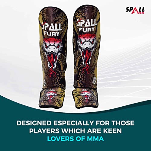 MMA Shin Instep Pad Kick Thai Pad Kick Boxing Guard Protector Leg Foot Guard(Gold Black-XL)
