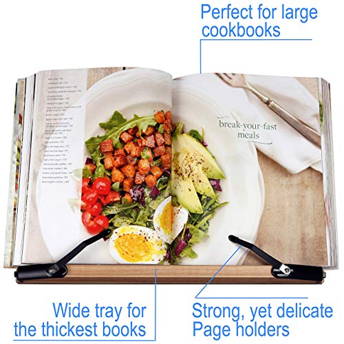 BS2500 Large 16x10.5 Portable Adjustable Foldable Bookstand Holder for Reading Hands Free Large Thick Heavy Textbooks Cookbooks Tablets - size: Large 16"x10.5"