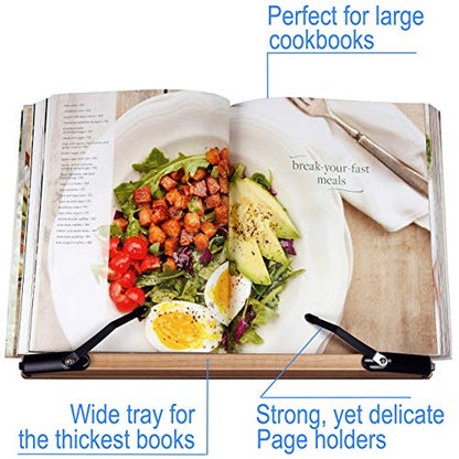 BS2500 Large 16x10.5 Portable Adjustable Foldable Bookstand Holder for Reading Hands Free Large Thick Heavy Textbooks Cookbooks Tablets - size: Large 16"x10.5"