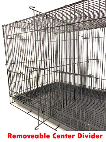 Small Breeder Breeding Cages with Center Dividers, Pack of 6, 24 x 16 x 16 H inches (24 x 16 x 16 H inches, Black) - color: Black