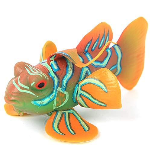 eecoo Realistic Fake Fish Aquarium Fish Tank Artificial Simulation Luminous Ocean Tropical Angel Fish Aquarium Ornament Landscape Decoration (Orange)