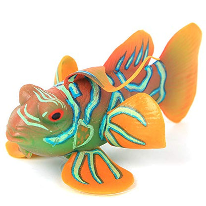 eecoo Realistic Fake Fish Aquarium Fish Tank Artificial Simulation Luminous Ocean Tropical Angel Fish Aquarium Ornament Landscape Decoration (Orange)
