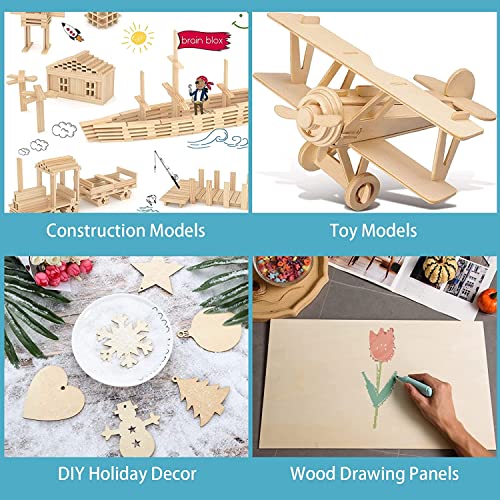 12 Pack 12 x 12 x 1/16 Inch-2 mm Thick Basswood Sheets for Crafts Unfinished Plywood Sheet Square Craft Wood Sheet Boards for DIY Projects, Architecture Models, Engraving, Wood Burning, Staining - size: 12 x 12 inch