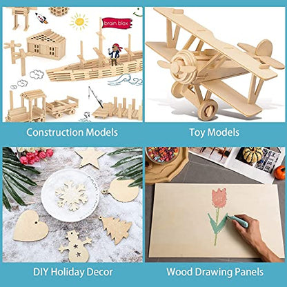 12 Pack 12 x 12 x 1/16 Inch-2 mm Thick Basswood Sheets for Crafts Unfinished Plywood Sheet Square Craft Wood Sheet Boards for DIY Projects, Architecture Models, Engraving, Wood Burning, Staining - size: 12 x 12 inch