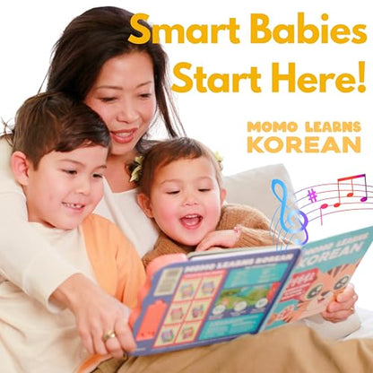 Vol. 2 — Interactive Sound Board Book for Toddlers 1-3, Bilingual English & Hangul Songs & First Words, Talking Musical Learning Toy and Gift for Babies & Kids