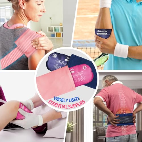 Ice Packs for Injuries Reusable, 3-Piece Set Soft Cold Gel Soft Ice Wrap for Injury, Alleviate Joint and Muscle Pain - Gel Ice Pack Resuable for Back, Elbow, Shoulder(3pcs-Navy) - color: 3pcs-navy
