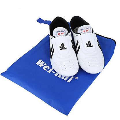 Keenso Unisex Taekwondo Shoes, Martial Arts Sports Shoes Sports Boxing Karate Martial Arts Taichi Shoes Lightweight Shoes for Kids Women Men Adult with a Storage Bag(37) White
