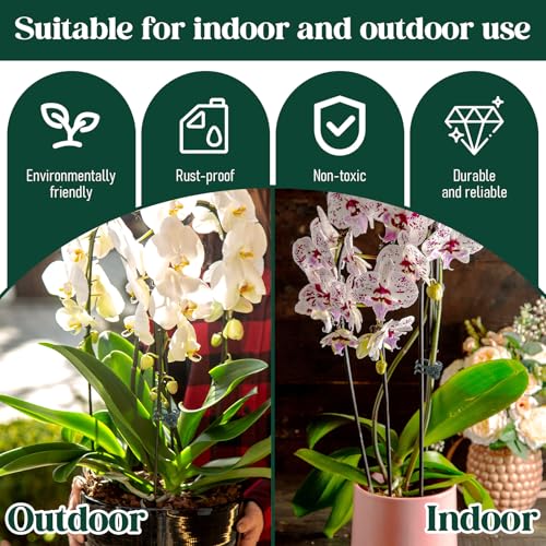 50 Pcs Plant Clips for Climbing Plants Orchid Clips for Plants Support Garden Flower Stem Vine Clip, Dark Green