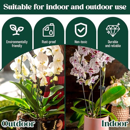 50 Pcs Plant Clips for Climbing Plants Orchid Clips for Plants Support Garden Flower Stem Vine Clip, Dark Green