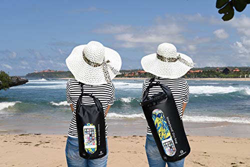 Freegrace Waterproof Dry Bag Set of 3 - Submersible Dry Sack with Double Zip Lock Seals - Includes Waist Pouch & Phone Case - Perfect for Kayaking, Swimming, Boating & Rafting (Black(Window), 20L) - color: Black, size: 20L, style: Window
