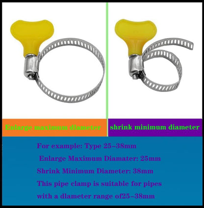 15-Pack Stainless Steel Hose Clamps (Yellow), Adjustable Thumb Screw Key Style Worm Gear Hose Clamps, Fuel Line Clamps,For Plumbing and Automotive Applications ([8-12mm(0.315-0.472 inches])