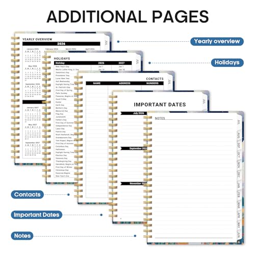 Planner 2026–2027, Academic Monthly Weekly Spiral Calendar, July 2026 – June 2027, Hardcover Agenda Notebook with Tabs, 6.3" x 8.5", Perfect for Students, Teachers, School & Daily Planning - Submerged Dalmatians - color: U-Submerged Dalmatians, size: (6.3
