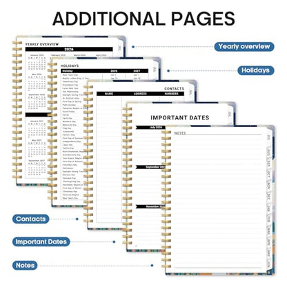 Planner 2026–2027, Academic Monthly Weekly Spiral Calendar, July 2026 – June 2027, Hardcover Agenda Notebook with Tabs, 6.3" x 8.5", Perfect for Students, Teachers, School & Daily Planning - Submerged Dalmatians - color: U-Submerged Dalmatians, size: (6.3