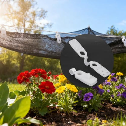 Heavy Duty Waterproof Shade Cloth Clips 20 Pack | ABS Plastic Locking Clamps for Sun Sail, Mesh Netting, Garden Cover, Tarpaulin Grips for Outdoor Patio, Plant Protection | White