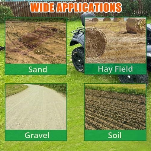 8 FT Drag Harrow Driveway Grader with 6 FT Chain, Heavy Duty Driveway Drag, Tow Behind Lawn Rake for ATV, UTV, Tractor, Mower, Lawn Leveling Tool Gravel, Sand, Soil, Hay, Black - size: 8 Ft