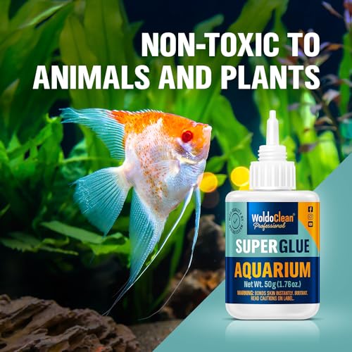 WoldoClean Aquarium Super Glue Gel 50g Fish Safe - Coral, Moss & Plants | Reef Adhesive for Aquascaping, Rocks & Driftwood, Freshwater & Saltwater