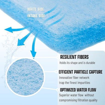 Aquarium Filter Media Pad Cut to Fit Roll, 12" x 72" (6 ft)